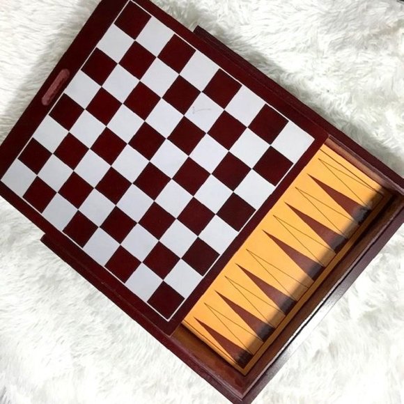 Wood Multi Game Box - Chess Checkers Backgammon Tic Tac Toe Mind Mancala & More - Picture 2 of 16